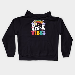 Pre-K Vibes - Pre Kindergarten Team Retro 1st Day of School Kids Hoodie